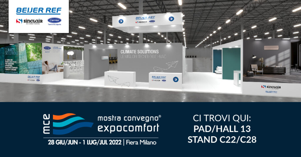 MCE 2022 - Climate Solutions con Carrier e Sinclair al padiglione 13 stand C22/C28