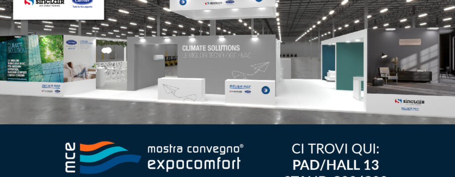 MCE 2022 - Climate Solutions con Carrier e Sinclair al padiglione 13 stand C22/C28